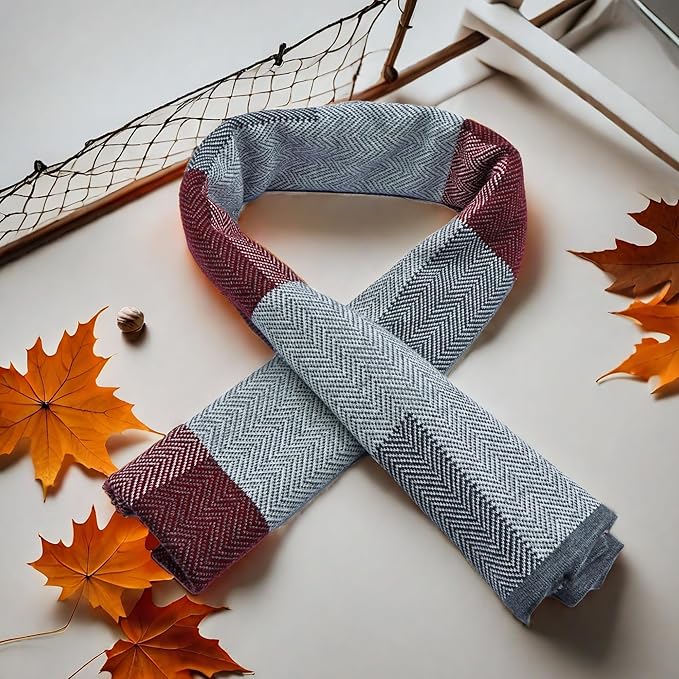 Plush men's cashmere scarf, a luxurious and warm accessory for the winter season.