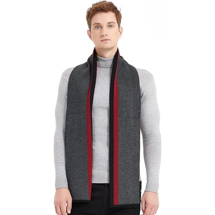 Fashionable men's cashmere winter scarf, adding elegance to any look.