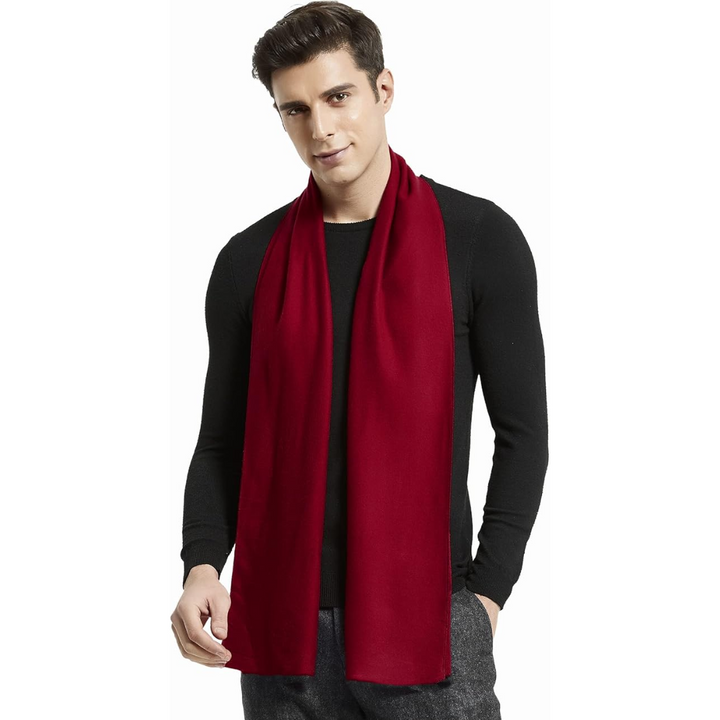 Thick men's cashmere winter scarf, providing superior insulation and style.