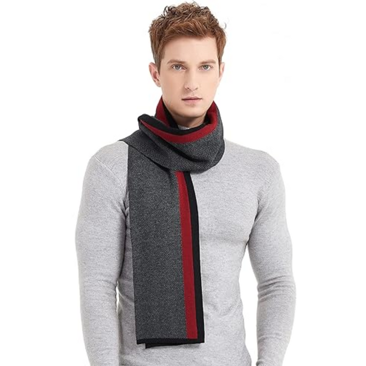Luxurious men's winter scarf, incredibly soft cashmere for ultimate warmth.