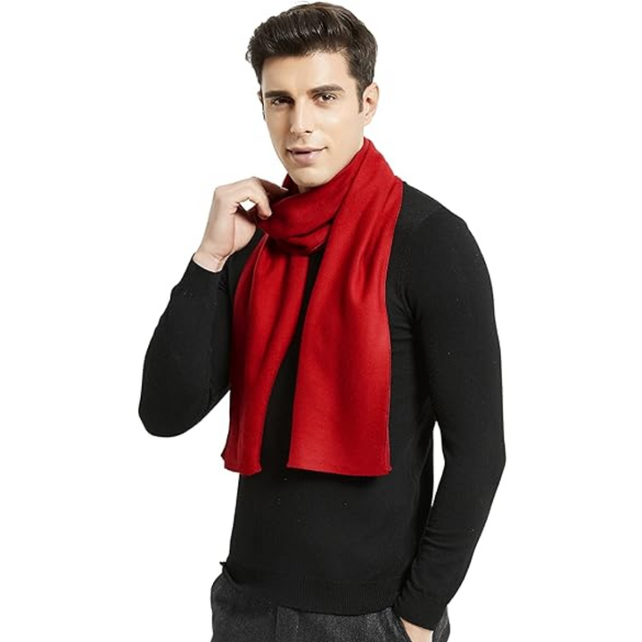 Elegant men's winter scarf crafted from pure cashmere, offering warmth & luxury.