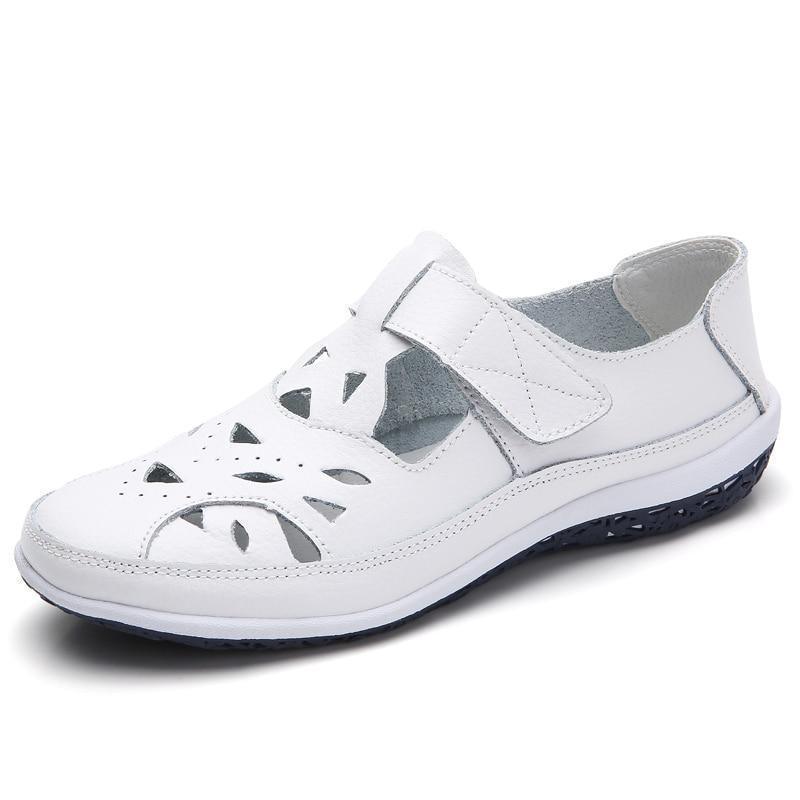 Women's closed-toe sandals with arch support, designed for plantar fasciitis comfort.