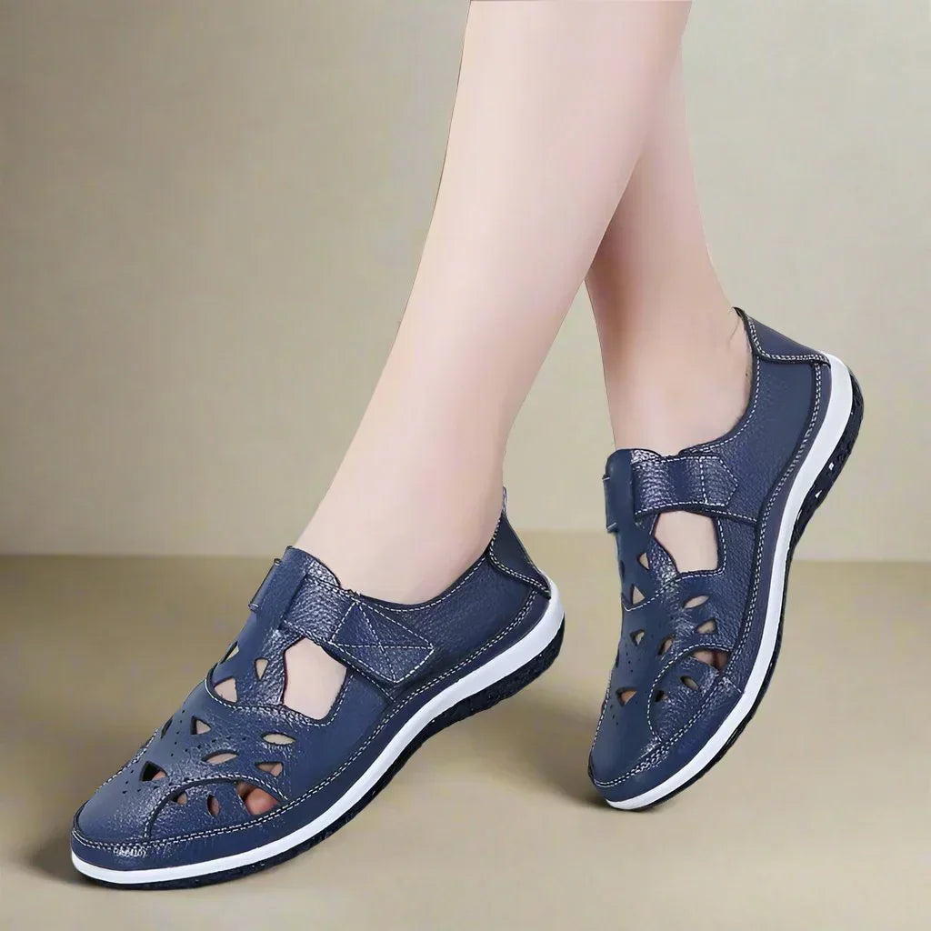 Orthopedic closed-toe sandals for women, designed for plantar fasciitis & foot pain relief.