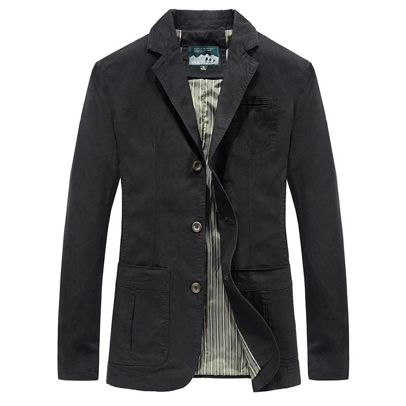 Stylish men's lightweight blazer, ideal for versatile business casual and smart layering.