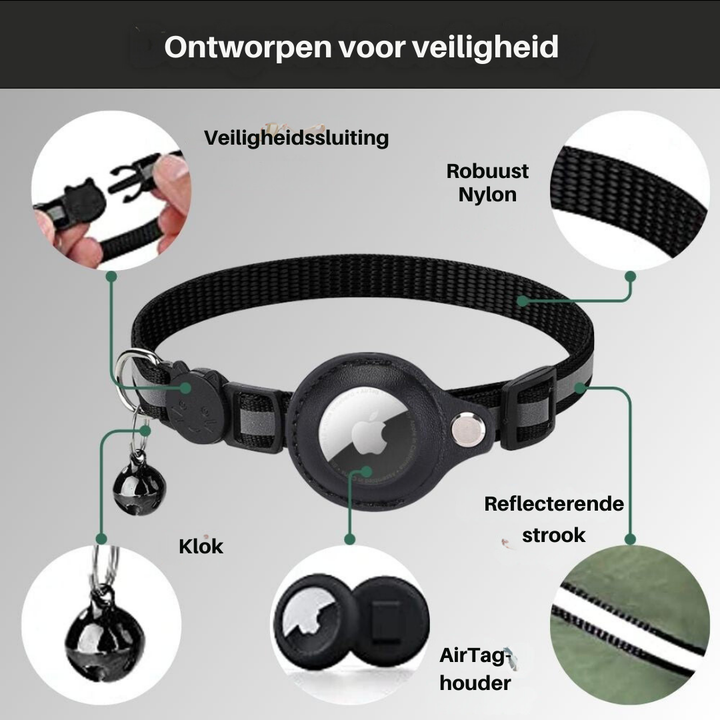 Secure and comfortable cat GPS tracker collar with a quick release safety buckle for adventurous felines.