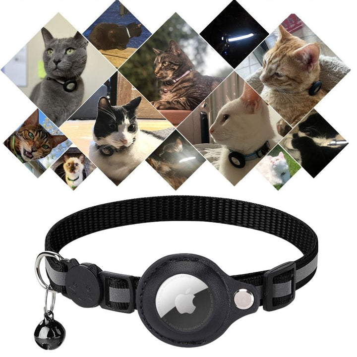 Lightweight and adjustable cat collar with GPS tracker compatibility and a quick release mechanism.