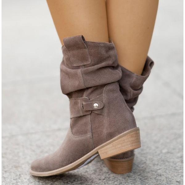 Fall fashion women's Rosalie slouch ankle boots, low block heel, perfect for seasonal comfort & style.