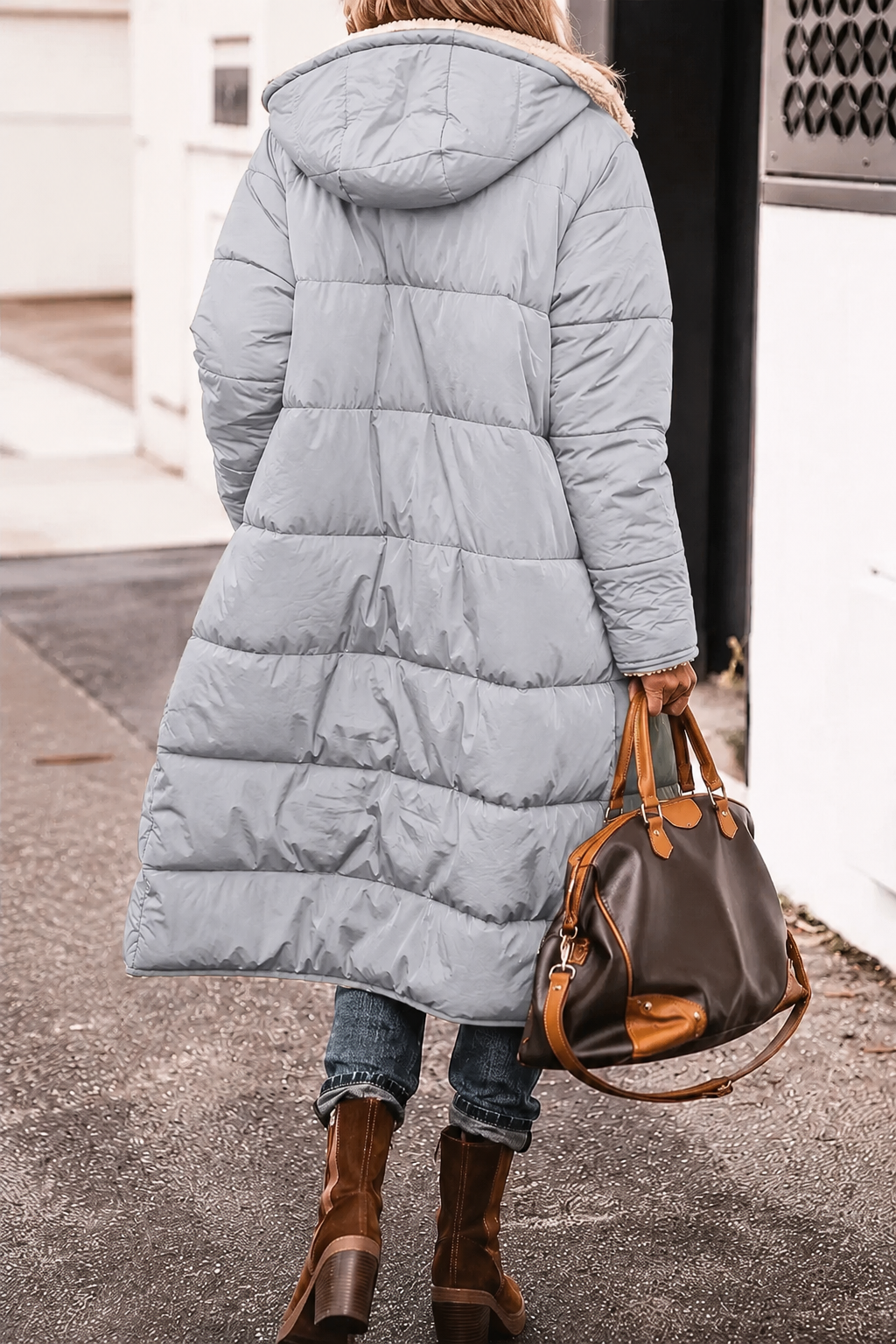 Women's winter reversible jacket, two styles in one, ensuring cozy comfort & fashion.