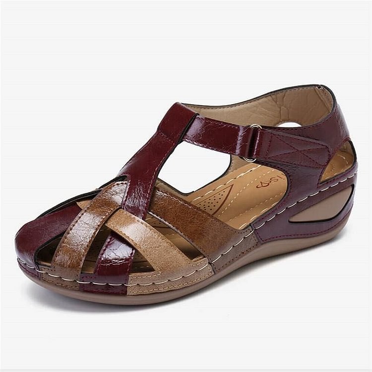 Women's Refined Woven T-Strap Platform Sandals, comfortable summer footwear with a stylish wedge heel.