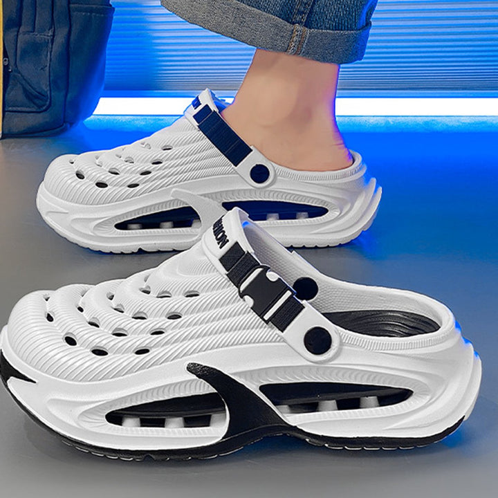 Men's relaxed non-slip slides clogs for all-day comfort, perfect for casual summer wear & outdoor activities.