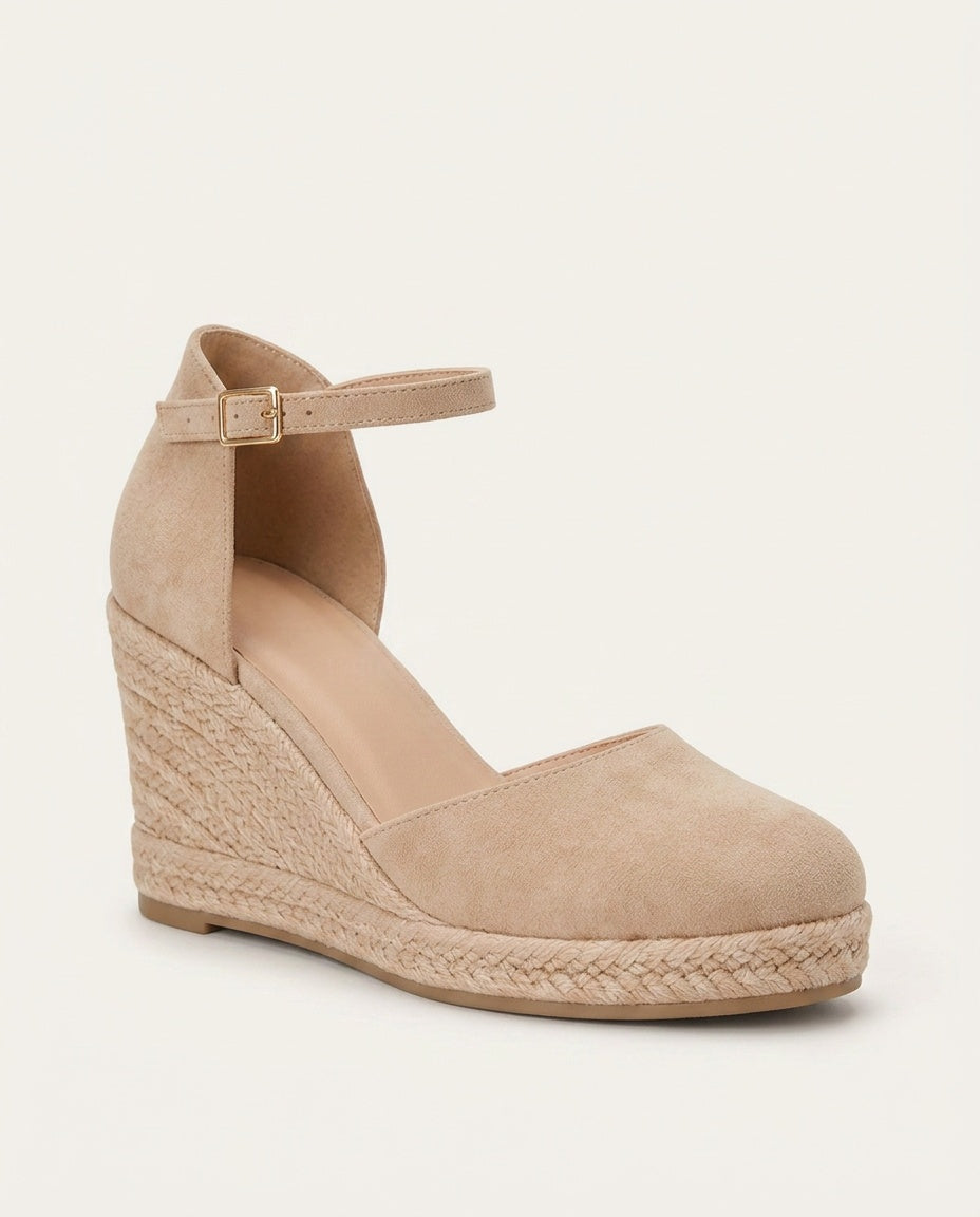 Women's timeless espadrille wedge sandals with an ankle strap, perfect for summer fashion.