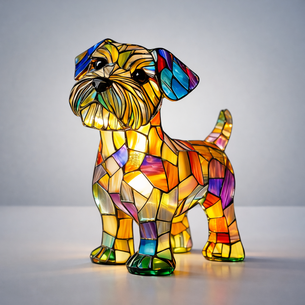 Cozy home accent: Stained glass dog night light with energy-efficient LED.