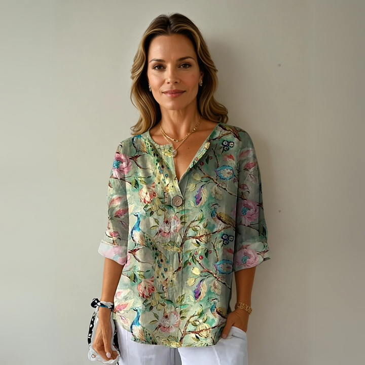 Stylish printed blouse for women featuring a chic floral design