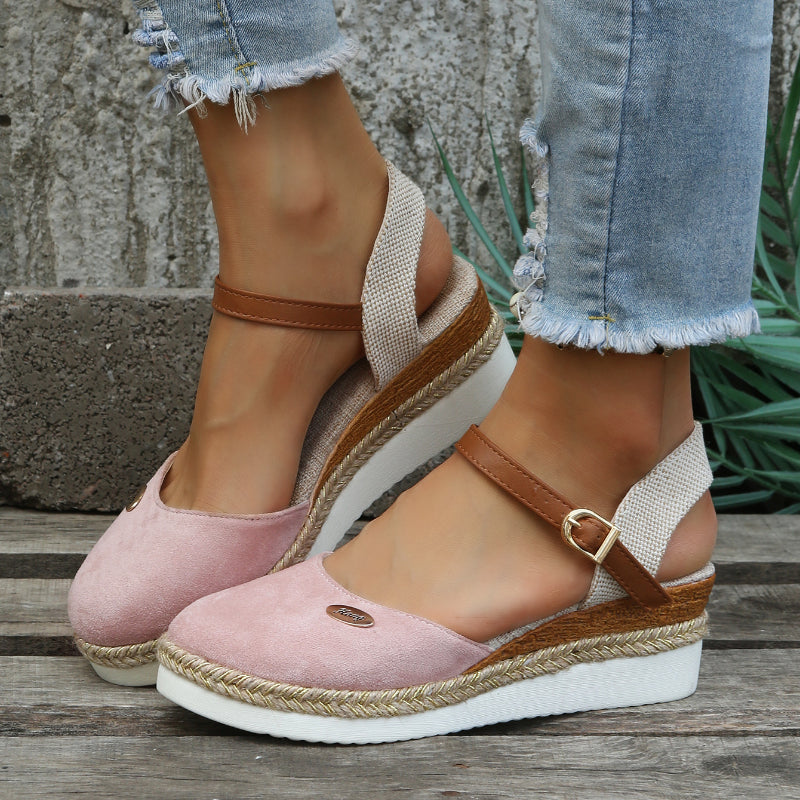 Elegant women's orthopedic espadrille flats. Comfortable slip-on shoes with arch support for summer.