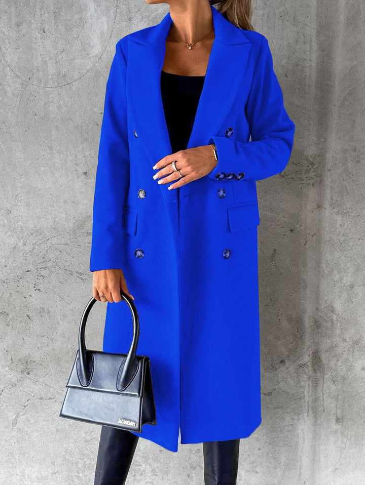 Stylish black women's long oversize winter jacket for a cozy, casual fashion statement.