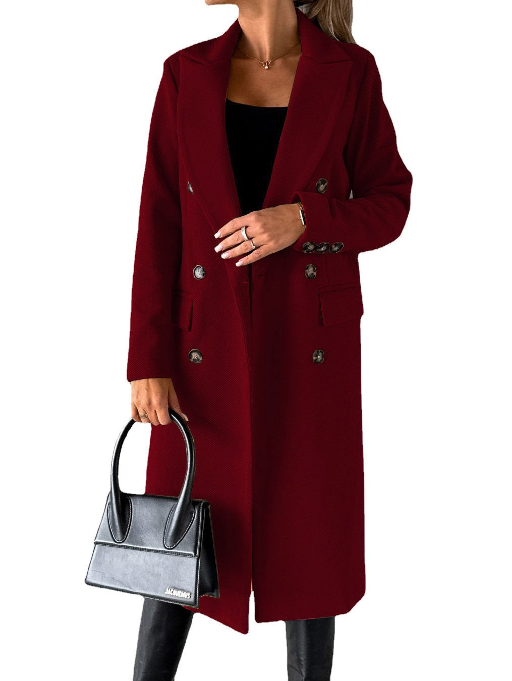 Elegant blue oversize long winter jacket for women, offering effortless style & warmth.