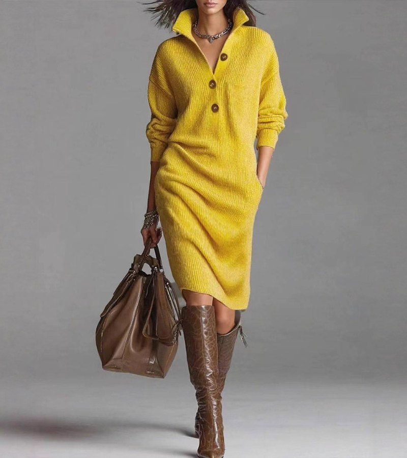 Shop the latest women's long sleeve midi dress, designed for winter elegance.