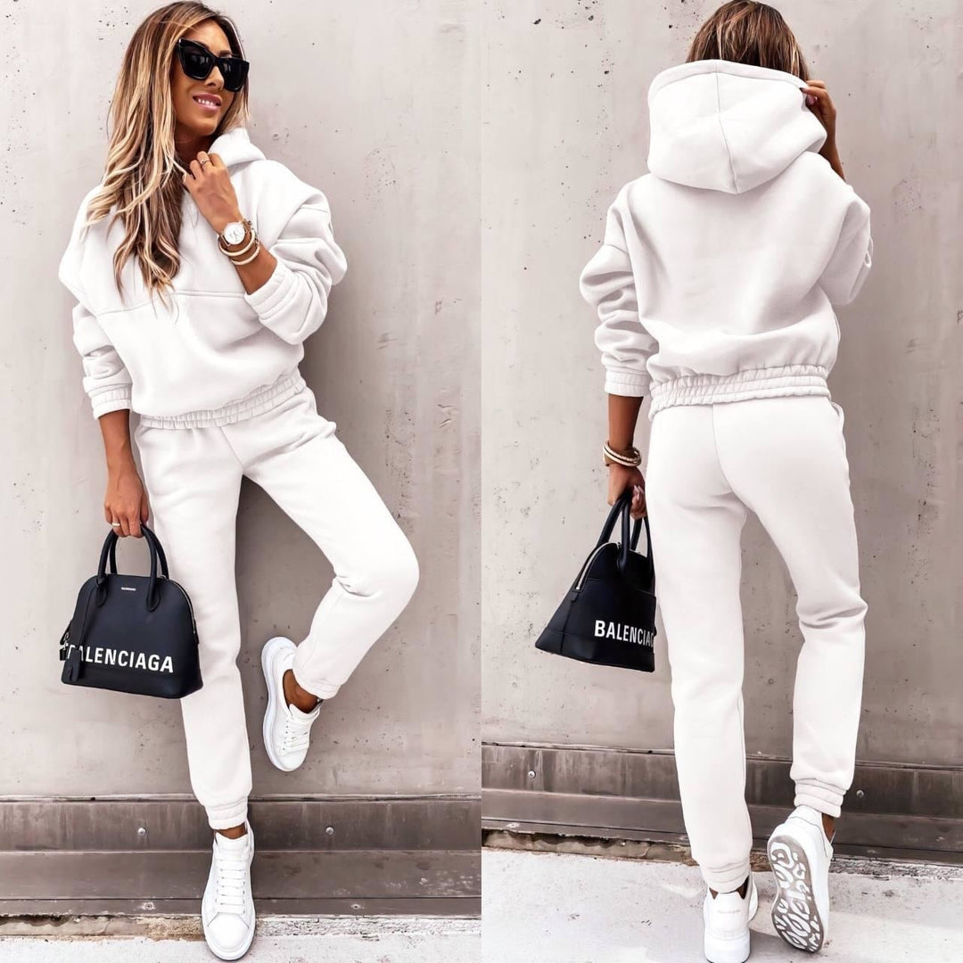 Soft & chic women's two-piece tracksuit. Perfect comfortable lounge wear set for relaxing or a stylish casual everyday outfit.
