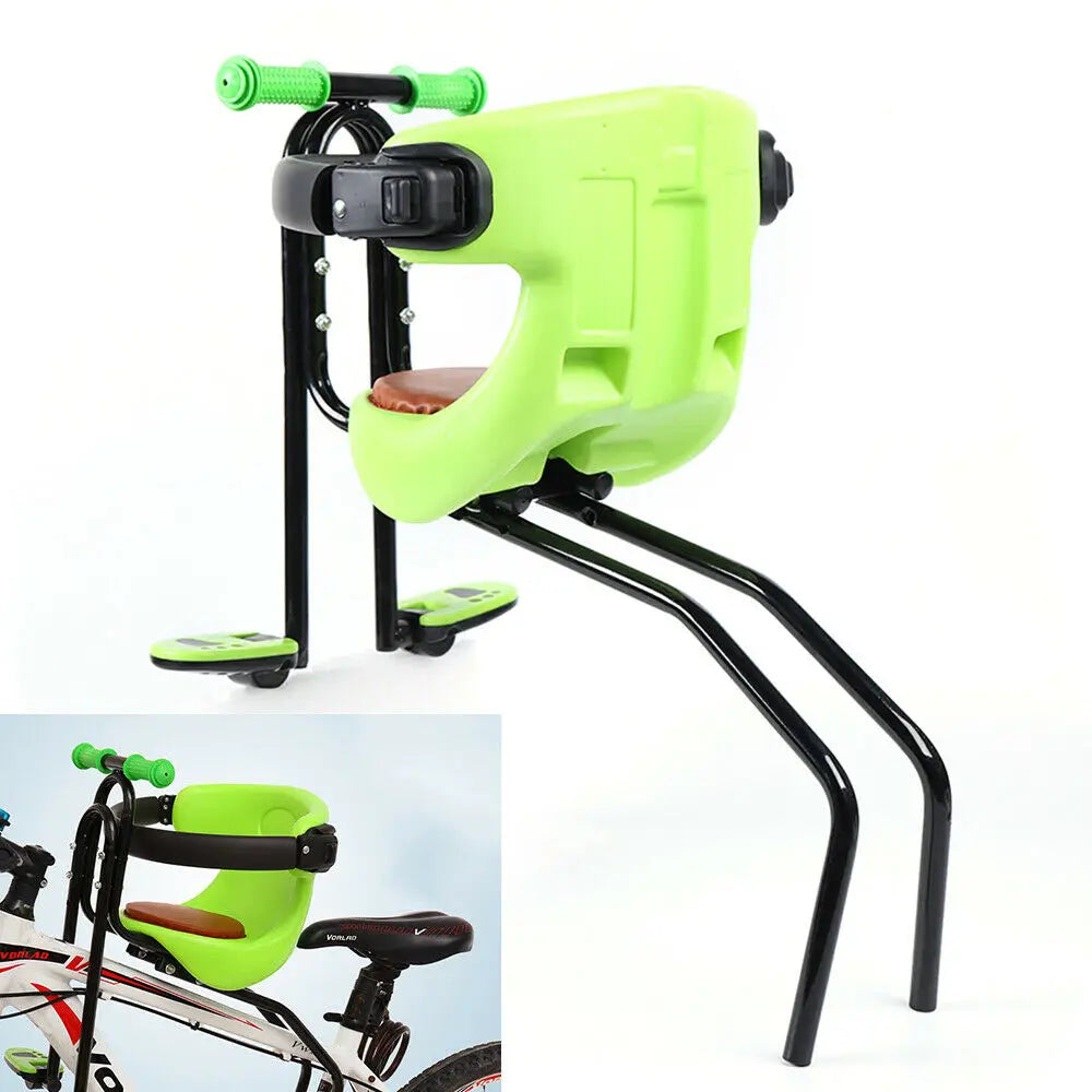 Safe front-mounted child bike seat for mountain bikes. Enjoy family cycling adventures with your little one.