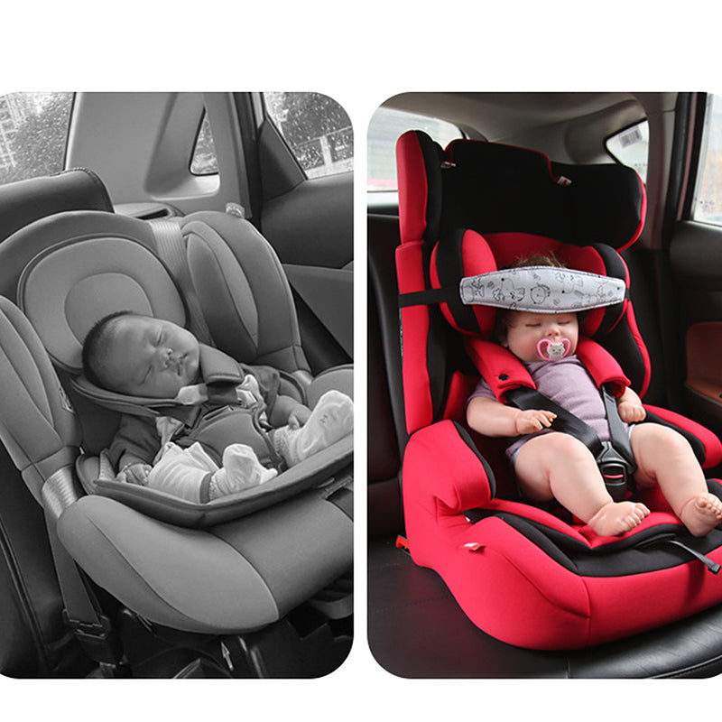 Dinosaur design child travel pillow, an adjustable car seat headrest for toddler neck support & sleep.