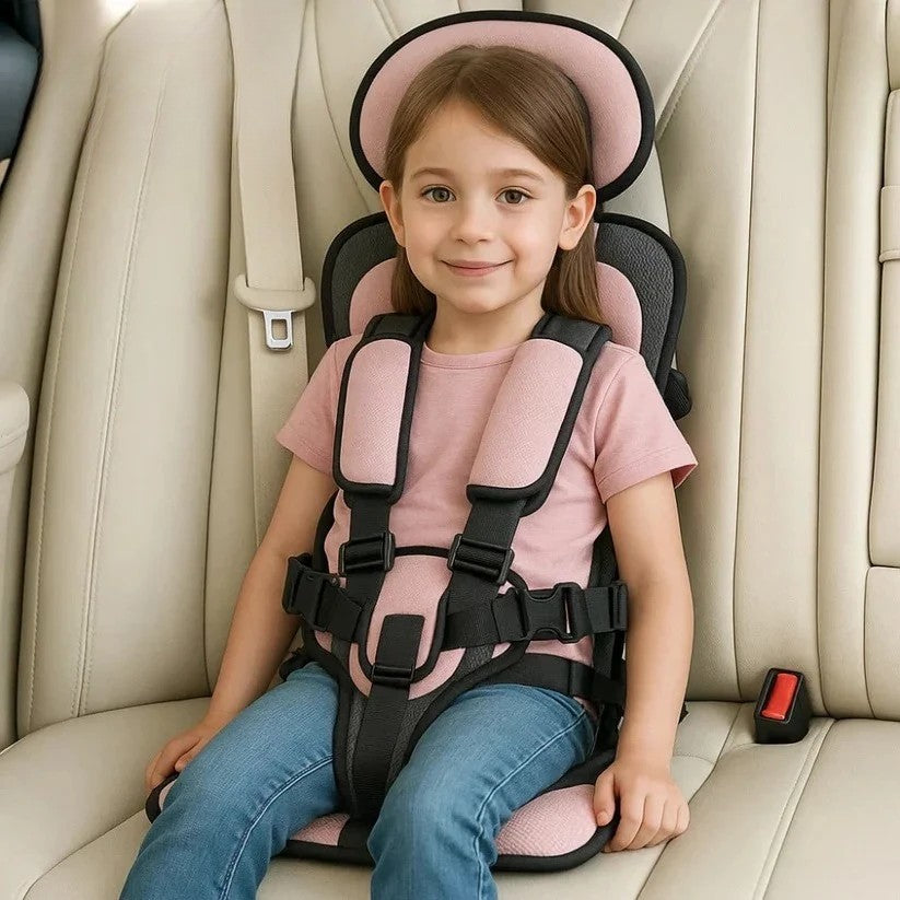 Versatile children's car safety seat, portable, foldable, and secure for any journey.