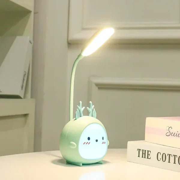 Cute cartoon lamp for kids, doubling as a USB night light and a child safety light.