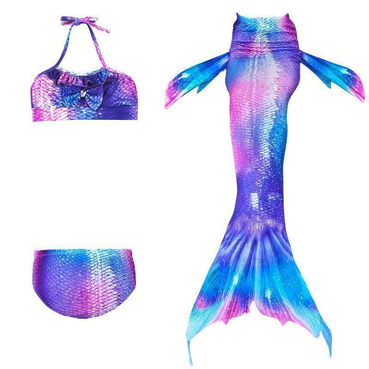 Premium kids' mermaid princess swimsuit, a charming bikini set for girls' summer swimming & cosplay.
