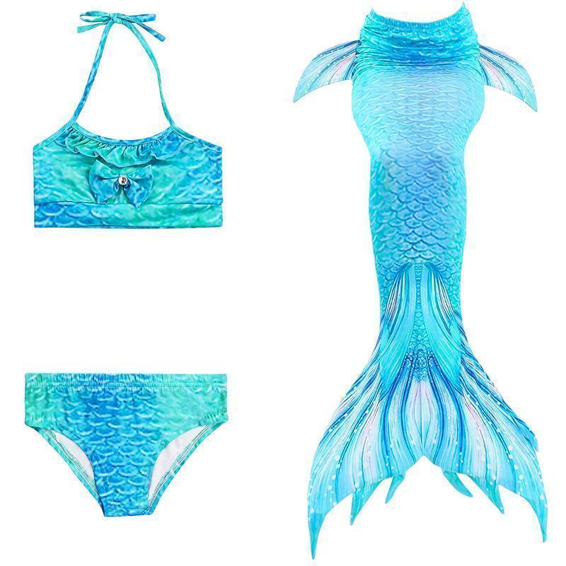 Adorable girls' mermaid princess bikini swimsuit, perfect children's fashion for summer & water play.