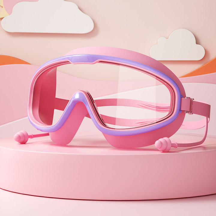 Anti-fog children's swim goggles ensuring clear vision for comfortable kids swimming & pool fun.