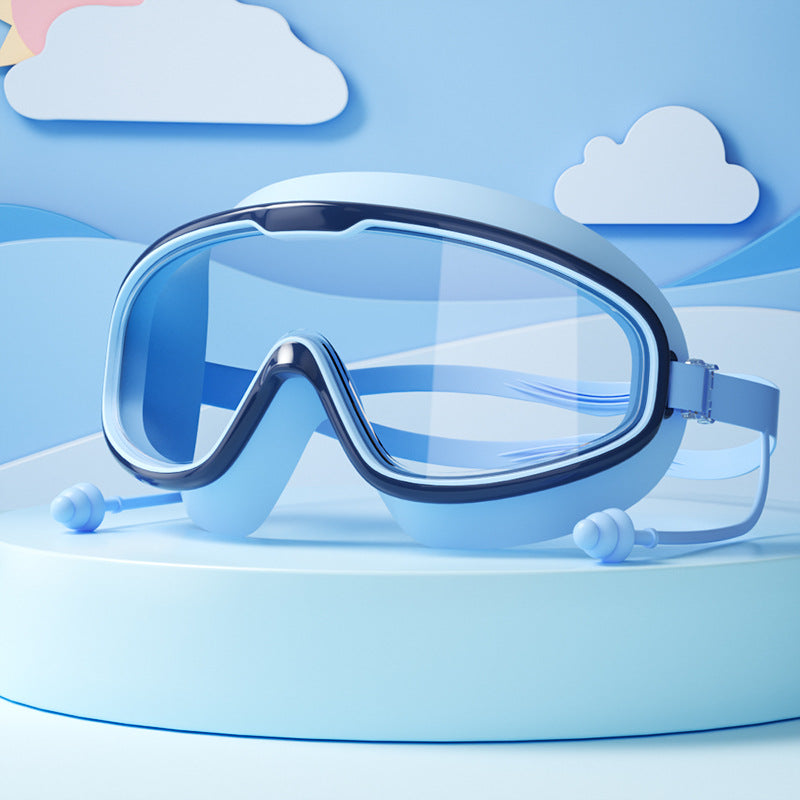 Durable children's swim goggles with anti-fog lenses & clear vision, ideal for kids' swimming lessons.
