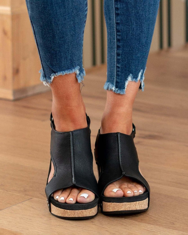 Stylish open toe slingback chunky wedge sandals for women, featuring a comfortable platform design.