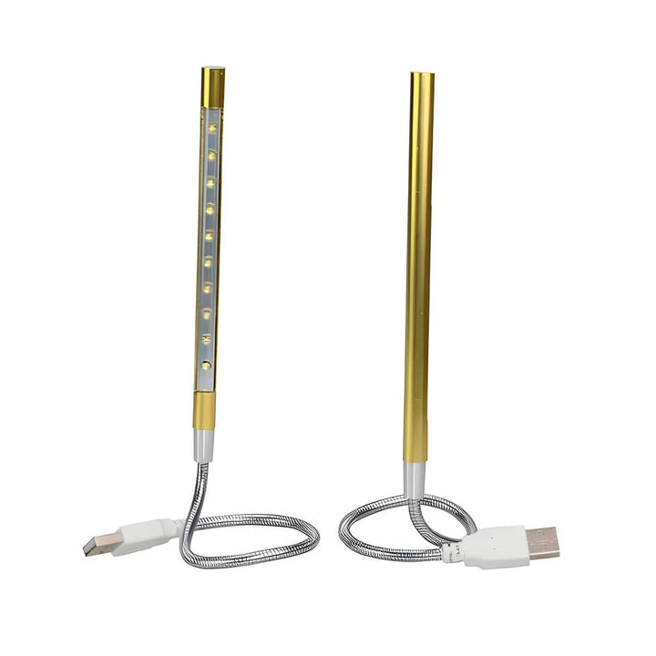 Gooseneck USB reading lamp, dimmable LED, flexible for use with keyboards, laptops & desks.