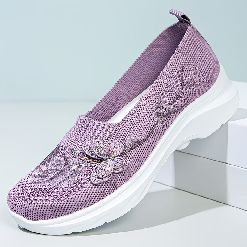 Women's stylish floral orthopedic slip-on shoes, featuring advanced arch support & cushioning.