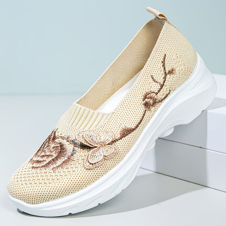 Versatile women's floral orthopedic slip-on shoes, ideal for casual wear with supreme comfort.
