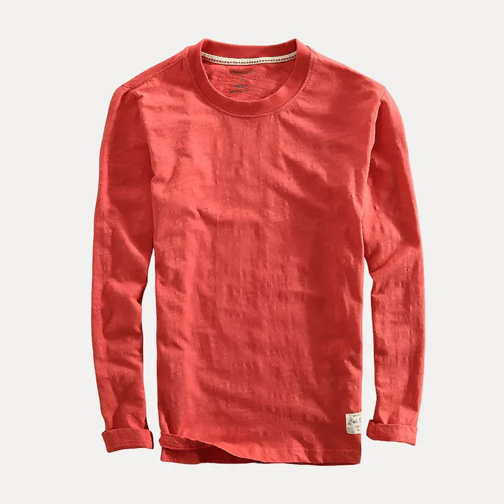 Classic men's crew neck pullover long sleeve shirt for everyday casual wear. Versatile and comfortable fit.