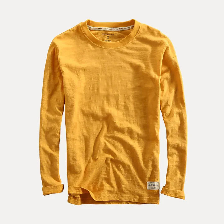 Everyday men's fashion: a classic fit crew neck long sleeve pullover shirt for ultimate comfort and style.