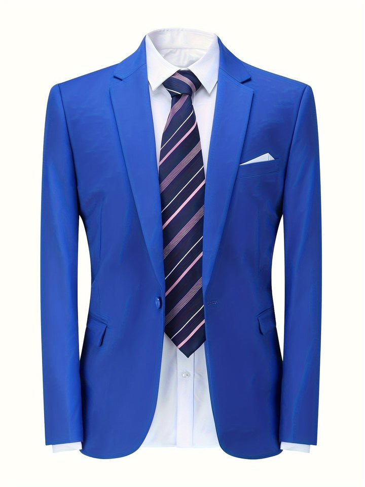 Formal men's blazer, solid design, Floris, suitable for office attire & smart men's fashion.