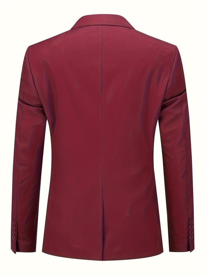 Timeless men's solid blazer, Floris, enhancing office attire and smart casual fashion.