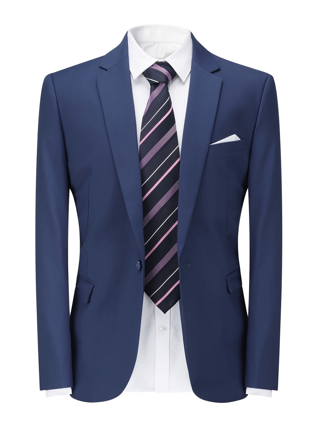 Men's classic solid blazer, versatile for professional business wear and stylish events.
