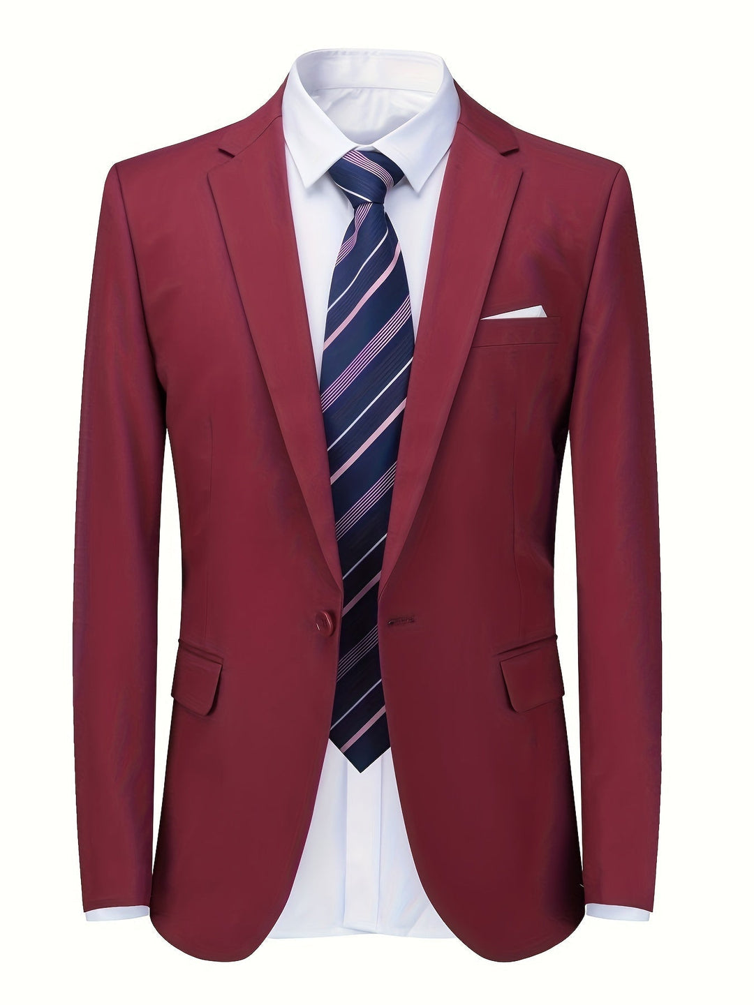 Stylish men's classic blazer, solid color, ideal for office attire and smart casual looks.