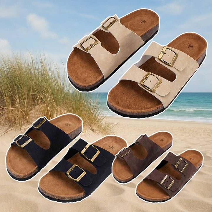 Versatile black strap sandals for women, offering classic style & all-day comfort for summer.
