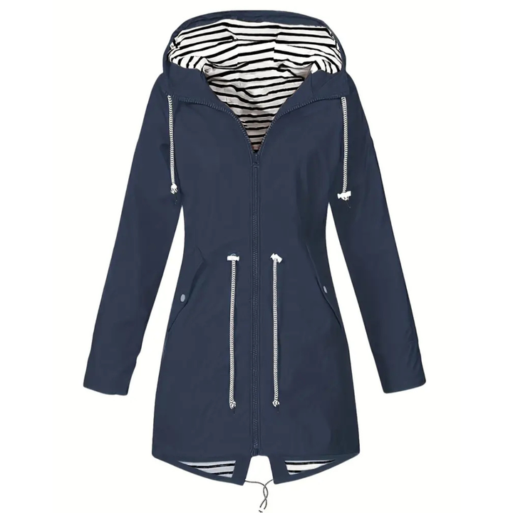 All-weather women's stylish rain jacket. Waterproof & lightweight outerwear for protection.