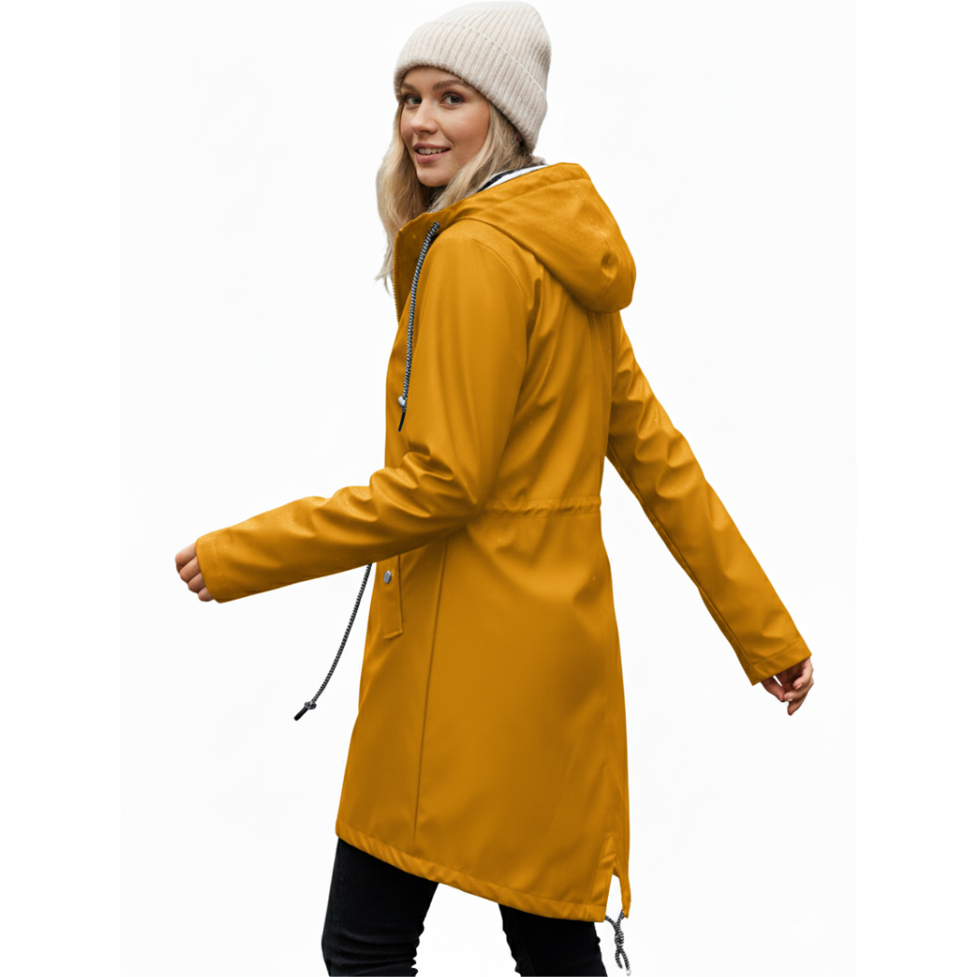 Lightweight waterproof women's outerwear. Stylish rain jacket for all-season protection.