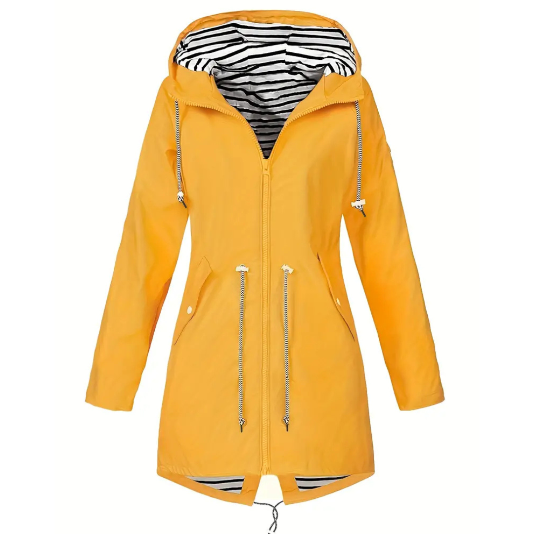 Everyday women's waterproof jacket. Hooded & stylish, offering versatile outdoor protection.