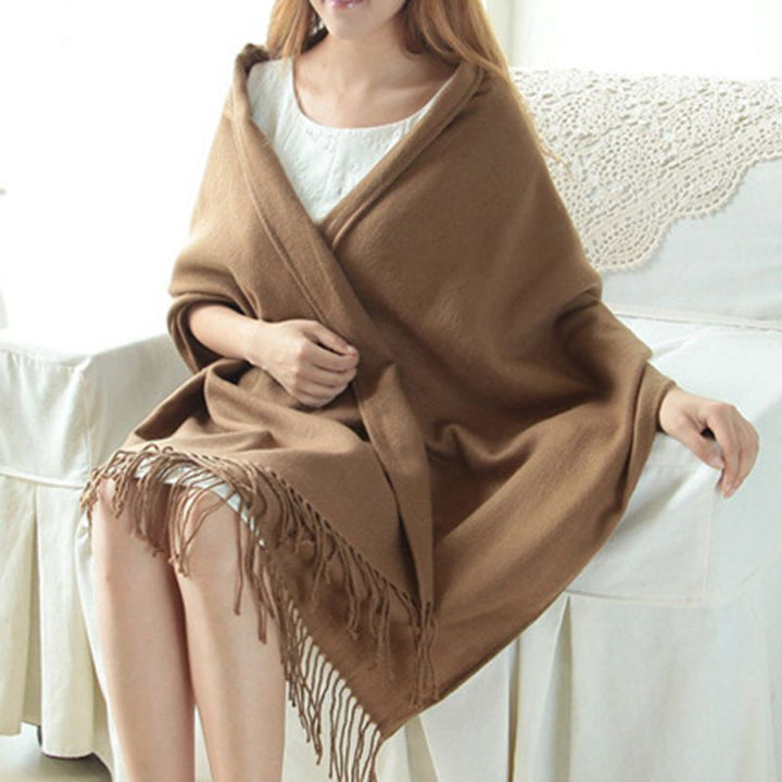Women's luxurious soft cashmere scarf, perfect for winter warmth & style.