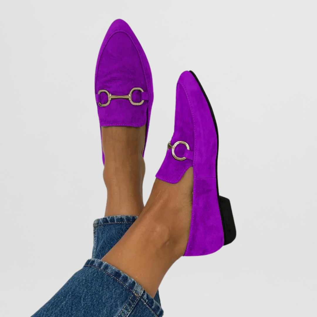 Stylish women's boho shoes, vibrant colorful flats, comfortable casual slip-on moccasins with unique design.