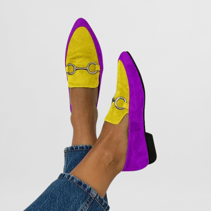 Bohemian women's colorful moccasins, comfortable and flexible slip-on flats, perfect for casual unique style.