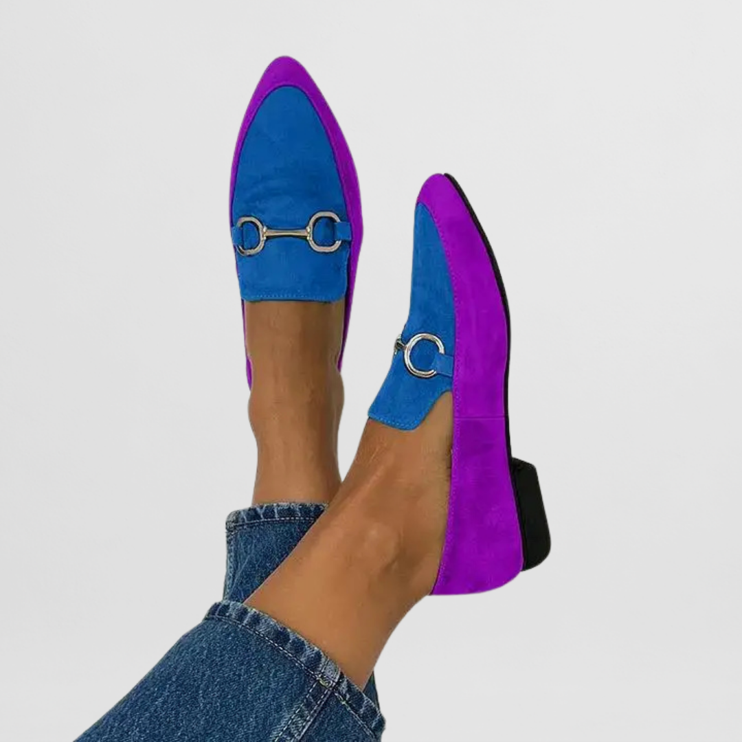 Comfortable women's colorful boho moccasins, lightweight and flexible slip-on flats for unique bohemian style.