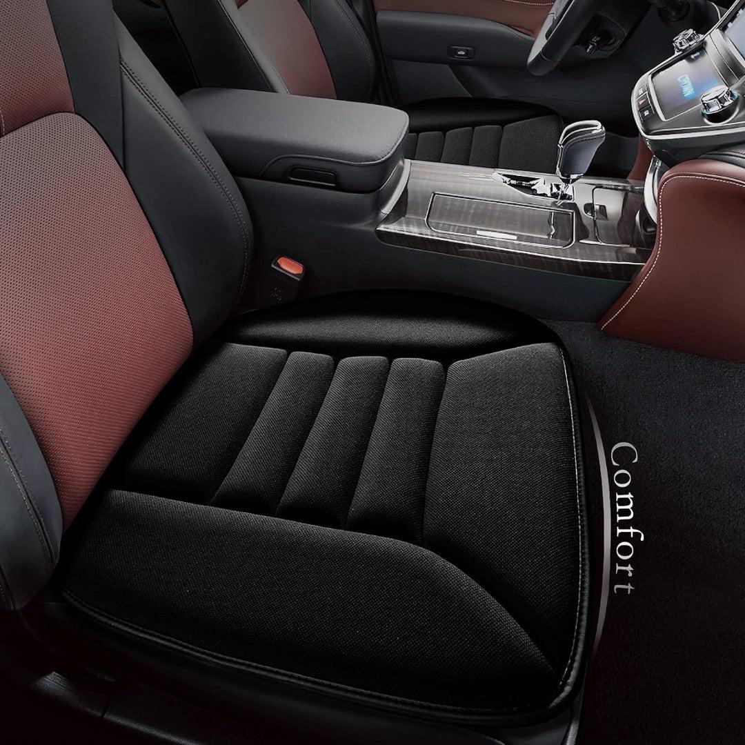 Unisex memory foam car seat cushion for ultimate driving comfort & back support.