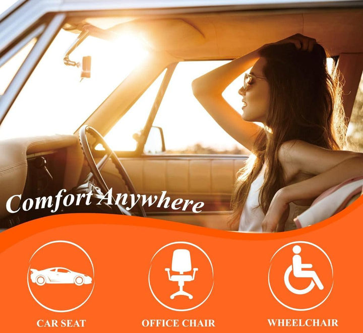Relieve driving pain with this memory foam car seat cushion. Improves posture & comfort.